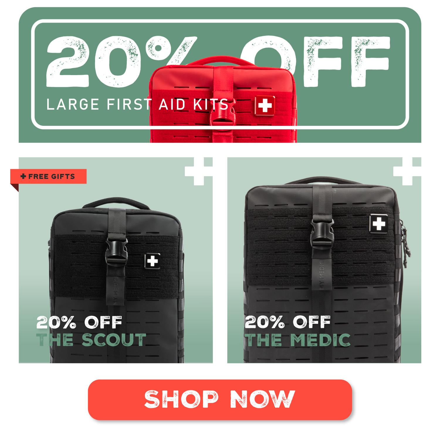 20% off the Medic and Scout first aid kits