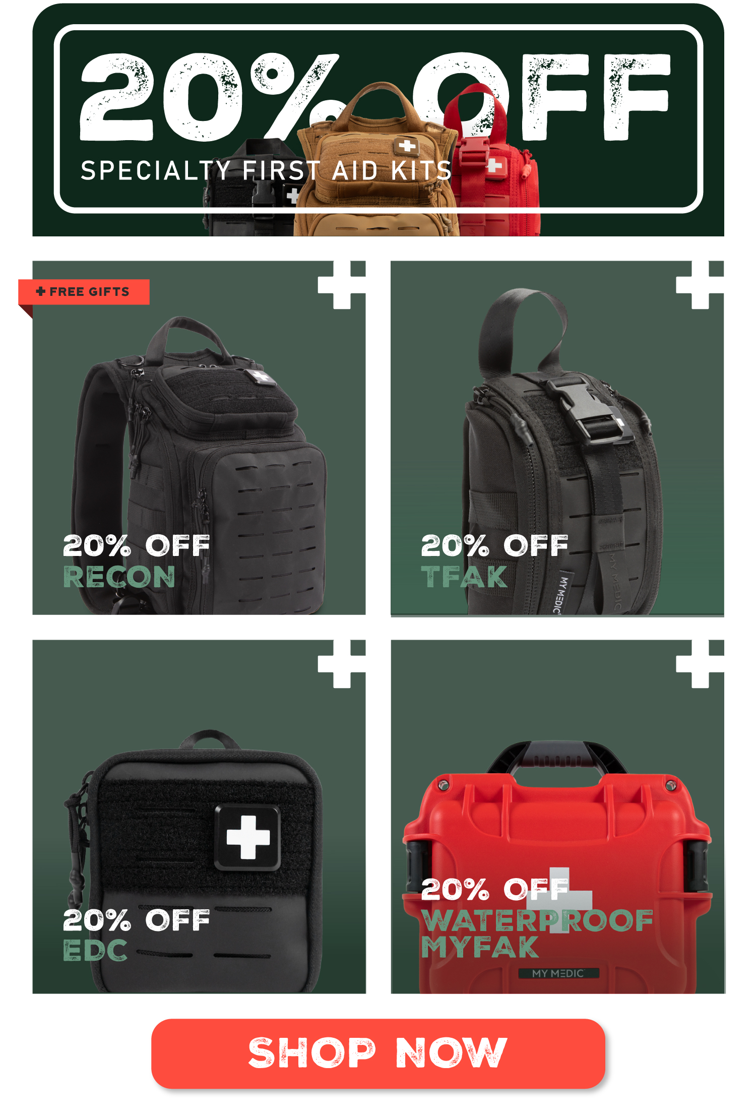 20% off specialty first aid kits