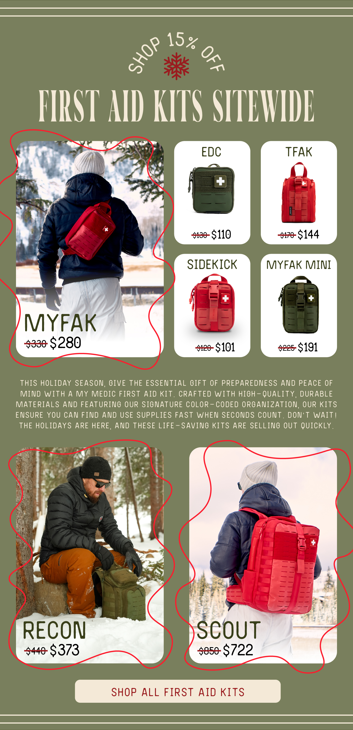 15% off First Aid Kits Sitewide