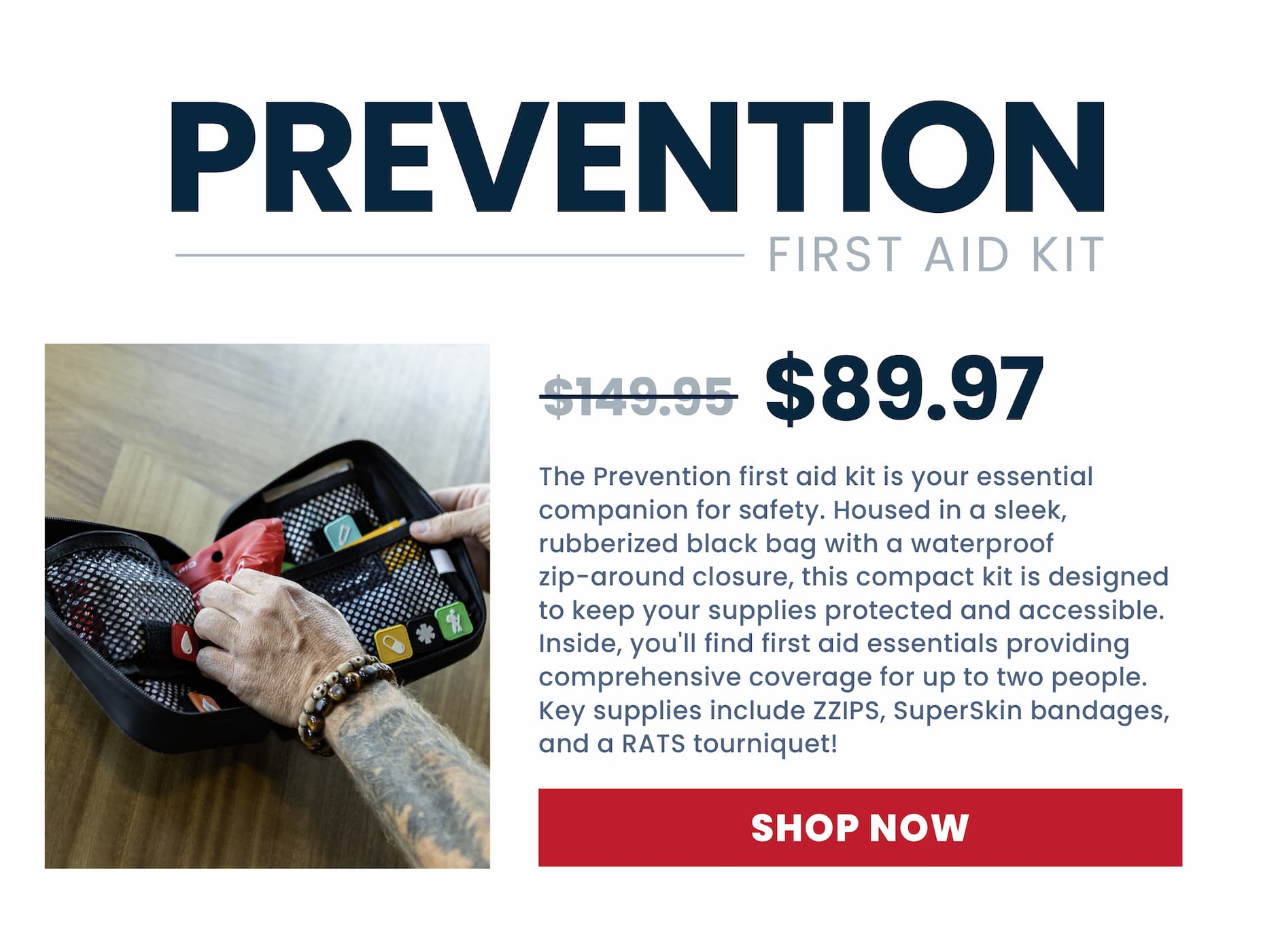 Prevention First Aid Kit Now Discounted With Durable Case And Essential Medical Supplies For Everyday Emergencies