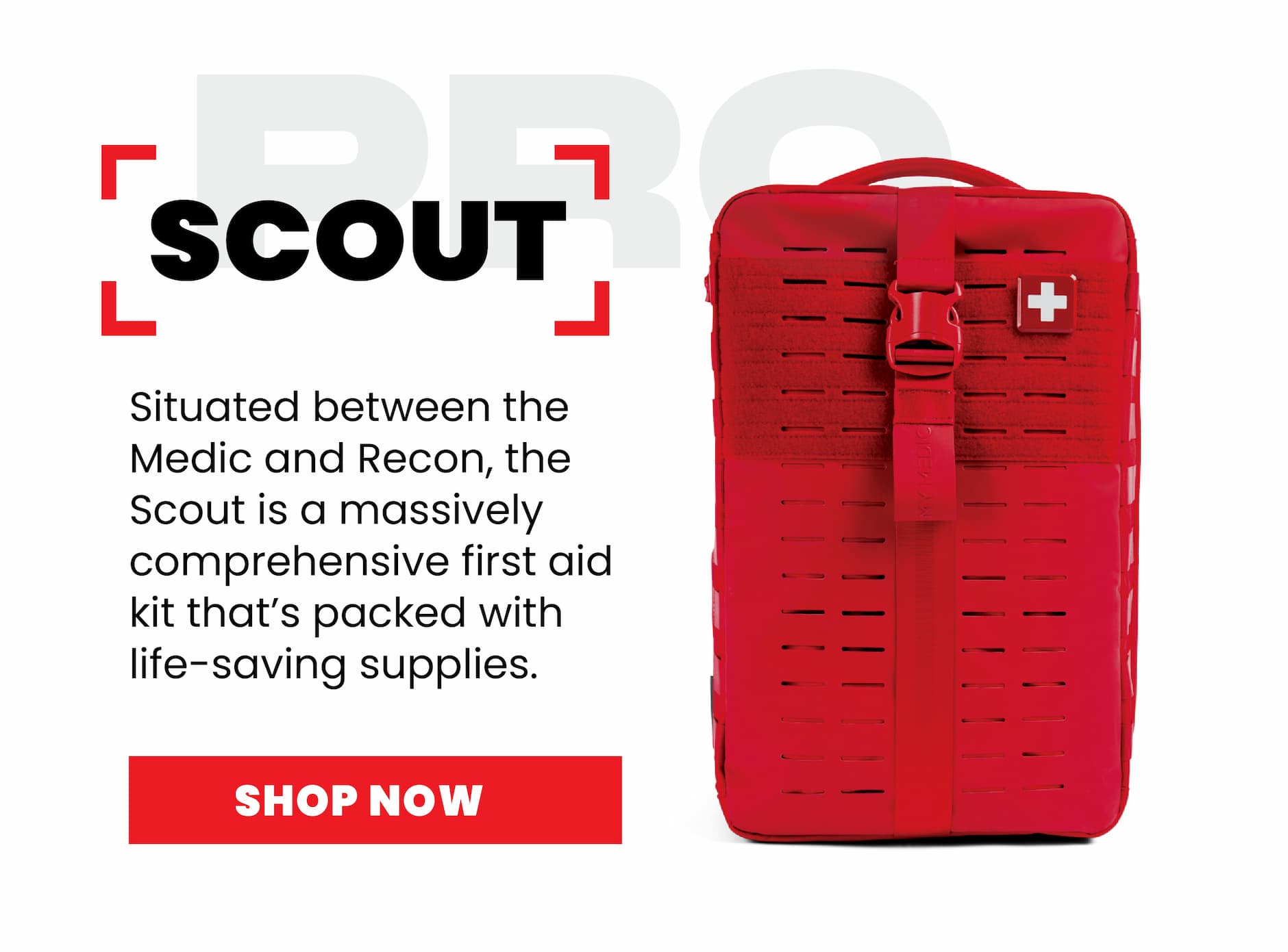Scout first aid kit packed with comprehensive life-saving supplies.