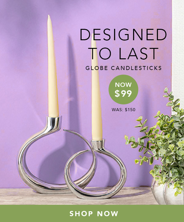 Globe Candlesticks, Nonw $99