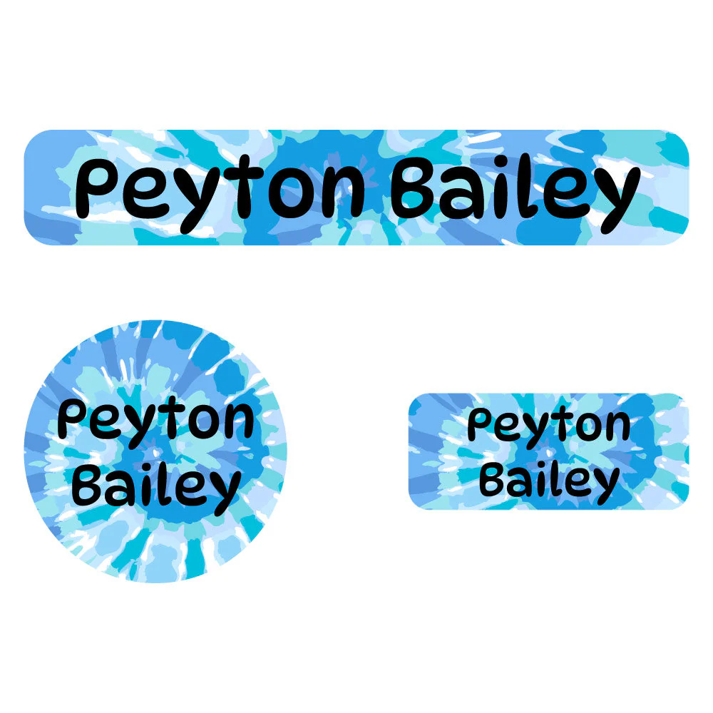Image of Tie-Dye Art Iron-On Clothing Labels Pack