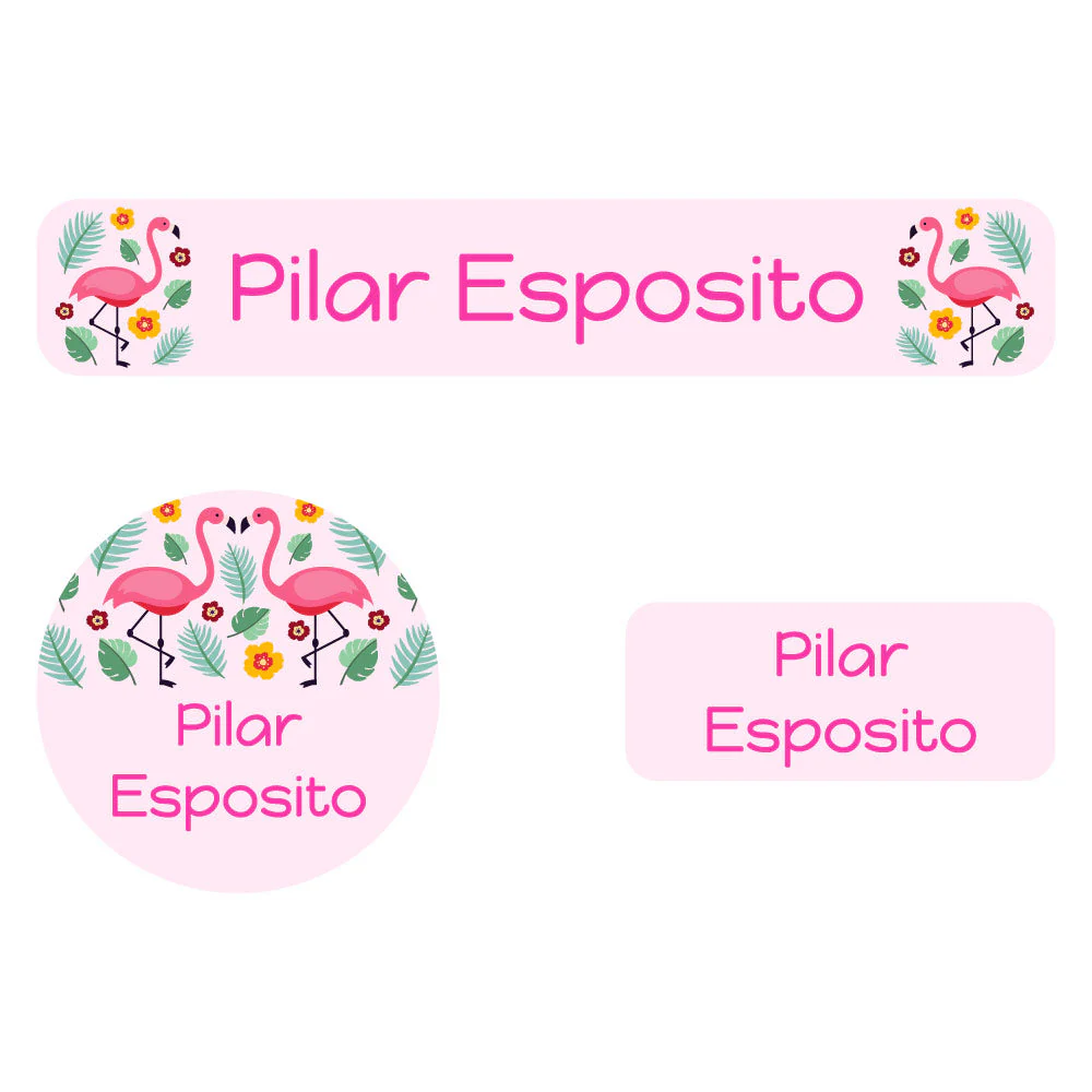 Image of Flamingo Iron-On Clothing Labels Pack
