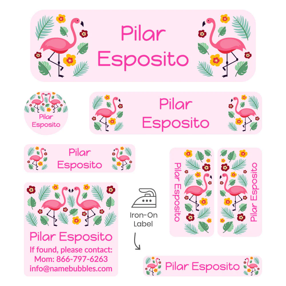 Image of Flamingo Sleepaway Camp Labels Pack