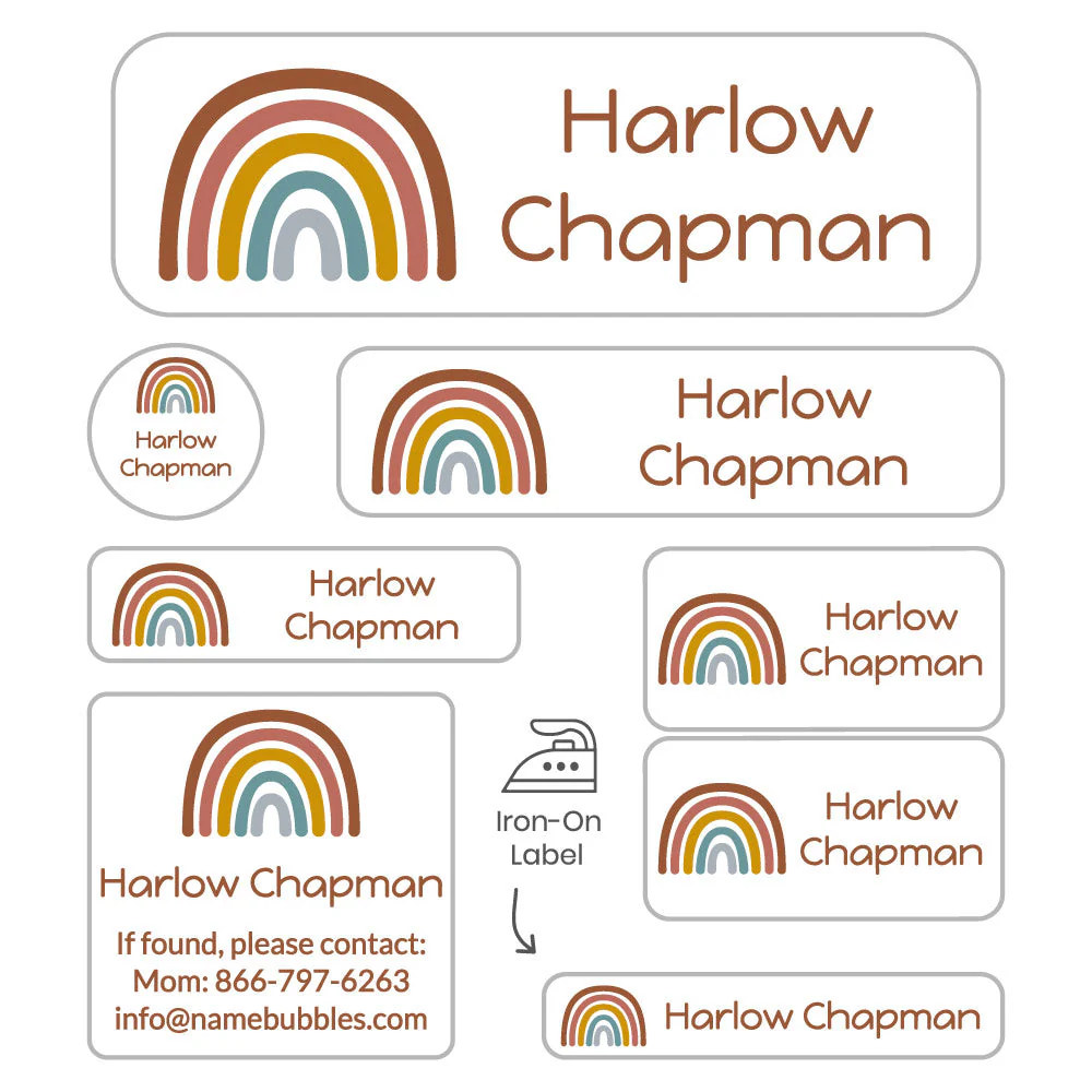 Image of Neutral Rainbow Sleepaway Camp Labels Pack