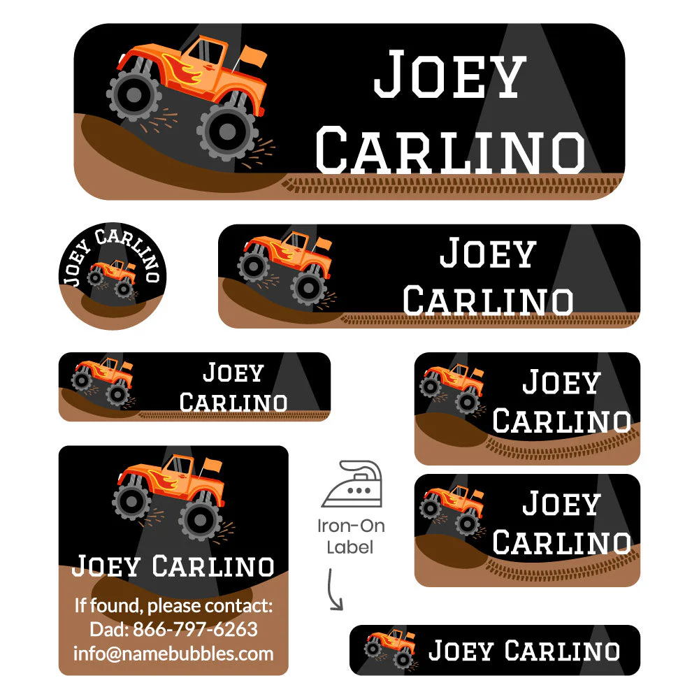 Image of Monster Truck Sleepaway Camp Labels Pack