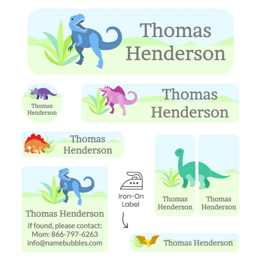 Image of Dinosaurs Sleepaway Camp Labels Pack