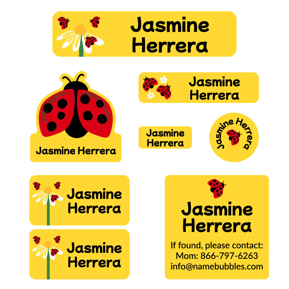 Image of Ladybug Mega Daycare Labels Pack