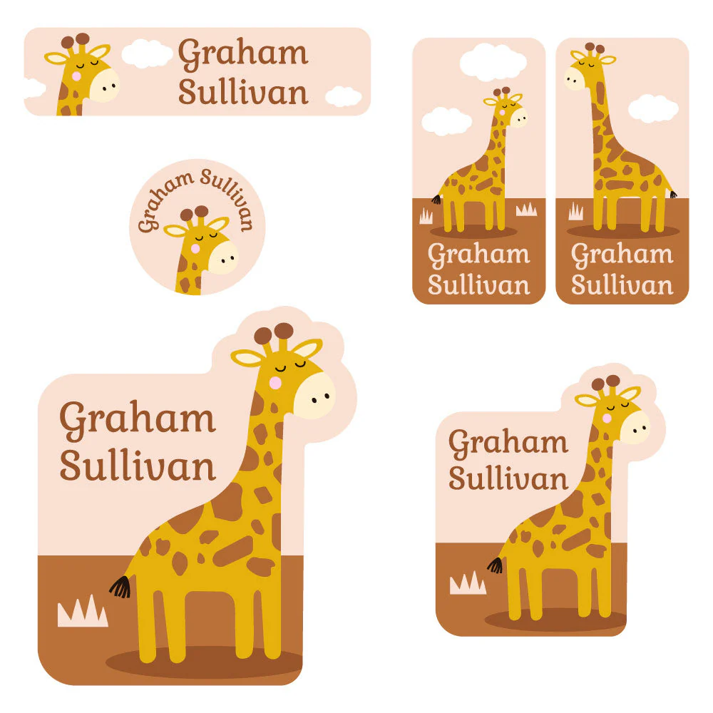 Image of Giraffe Preschool Labels Pack