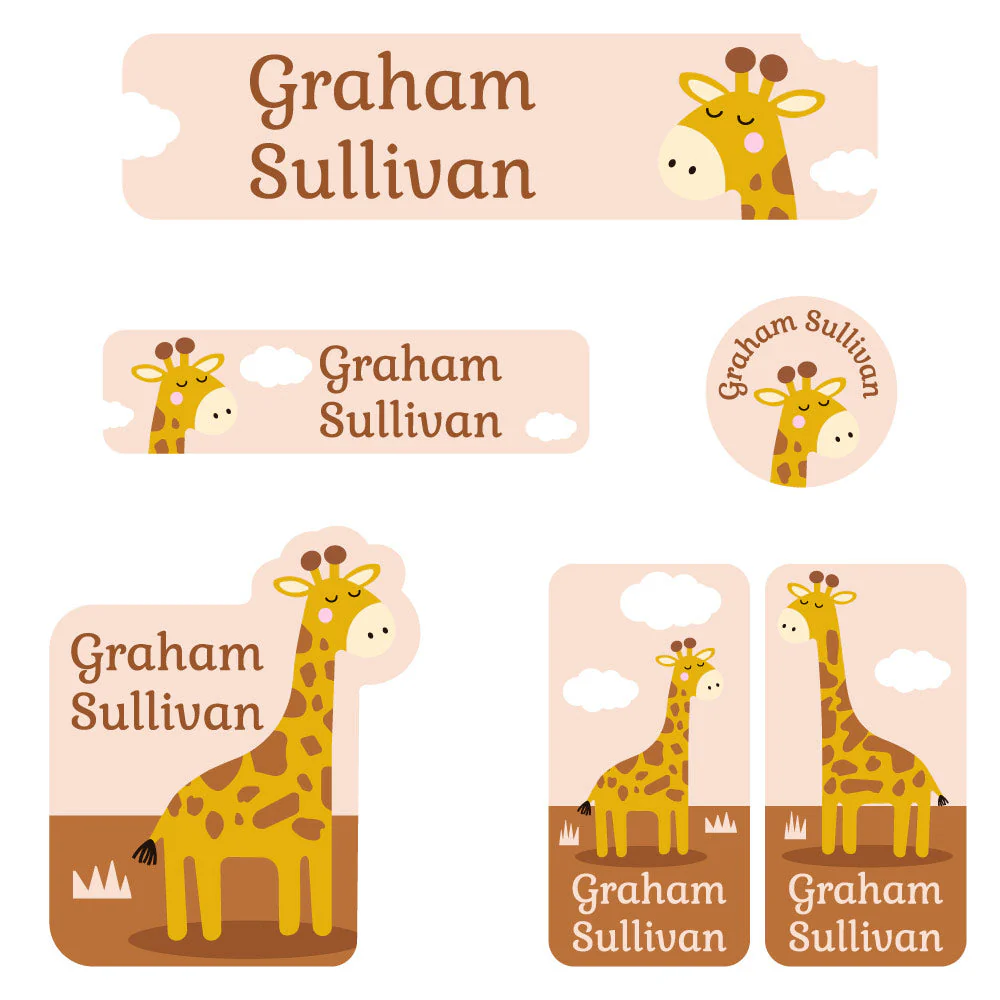 Image of Giraffe Kindergarten Labels Pack