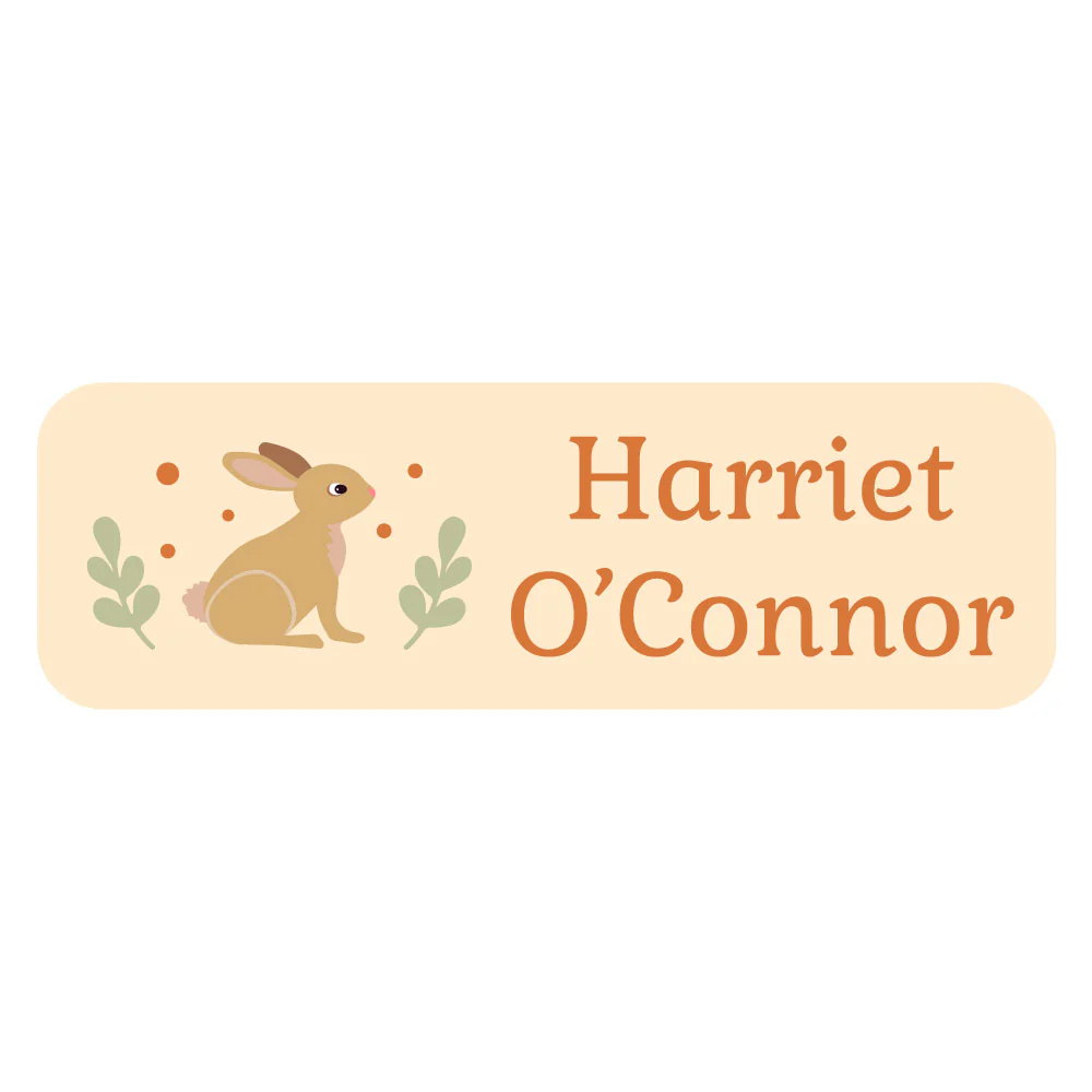 Image of Bunny Large Rectangle Name Labels