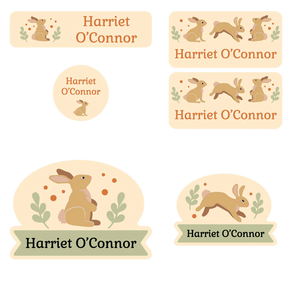 Image of Bunny Preschool Labels Pack