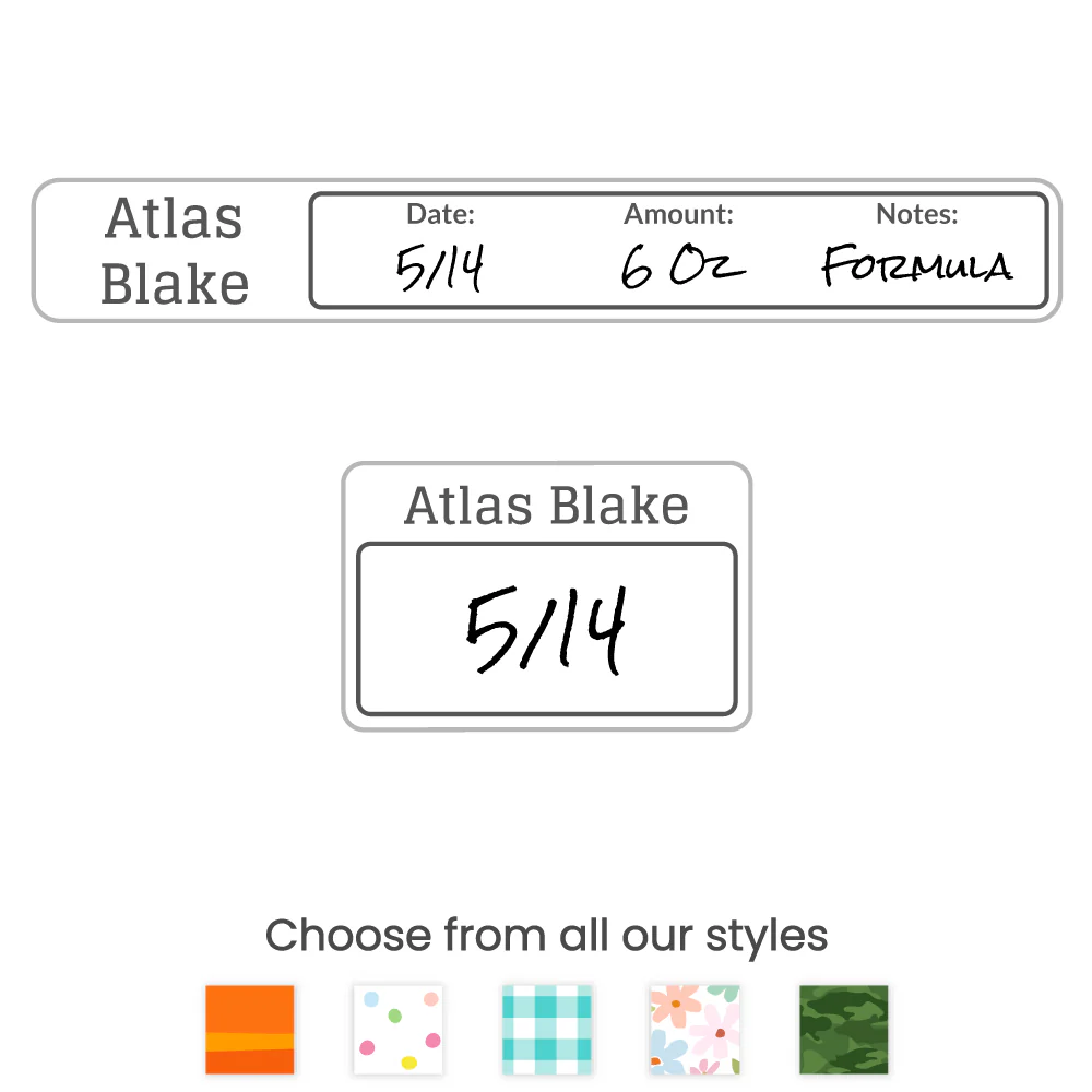Image of Custom Baby Bottle Cap and Ring Write-On Labels