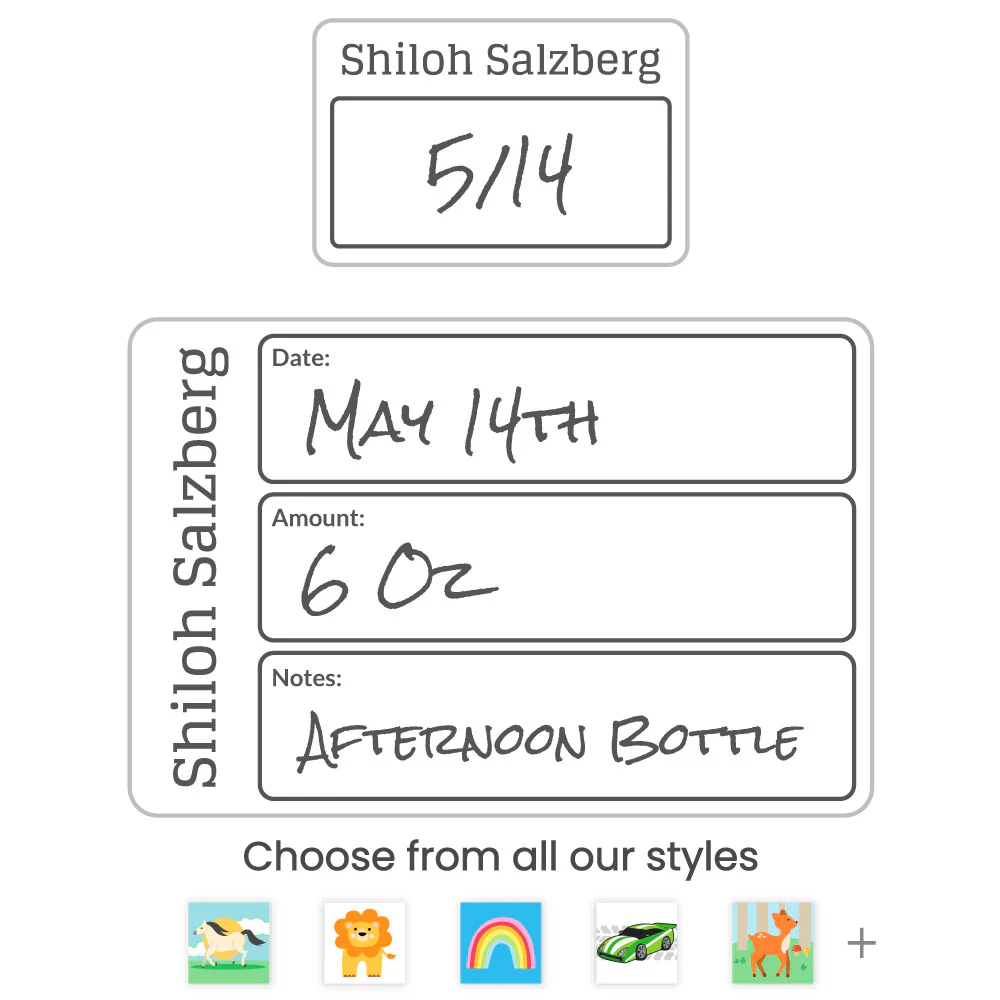 Image of Custom Baby Bottle Date Write-On Labels