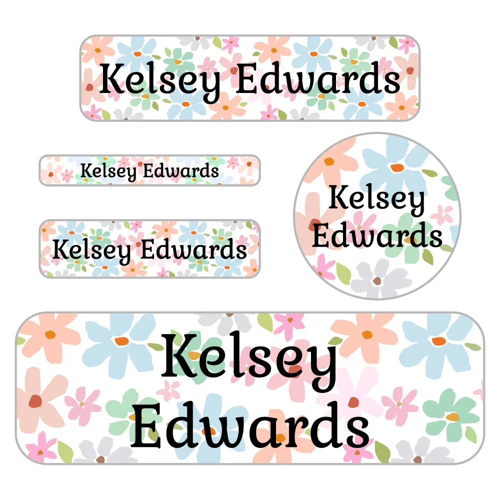 Image of Flowers Waterproof Labels Pack