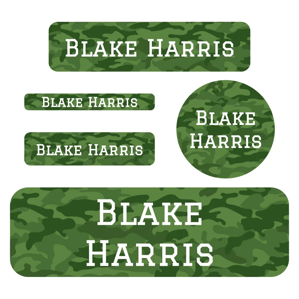 Image of Camo Waterproof Labels Pack