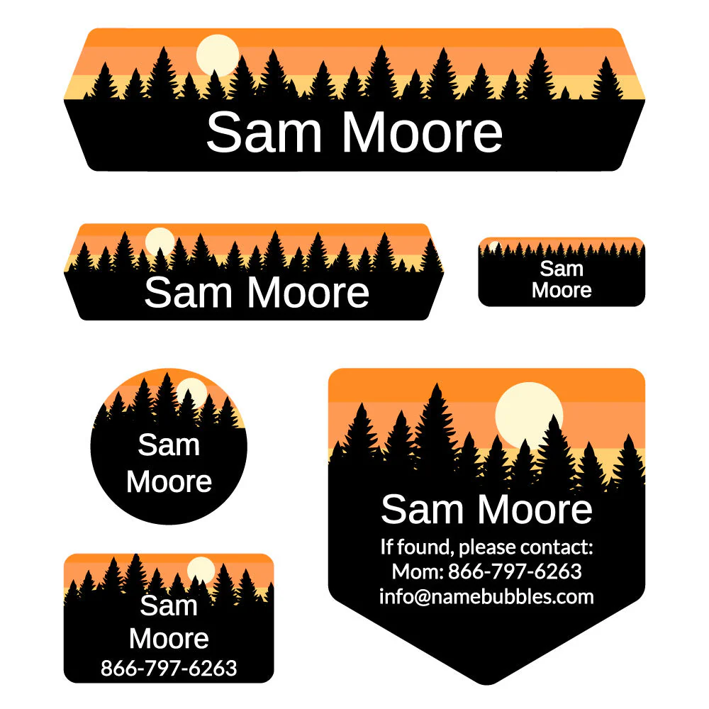 Image of Forest Sky Day Camp Labels Pack