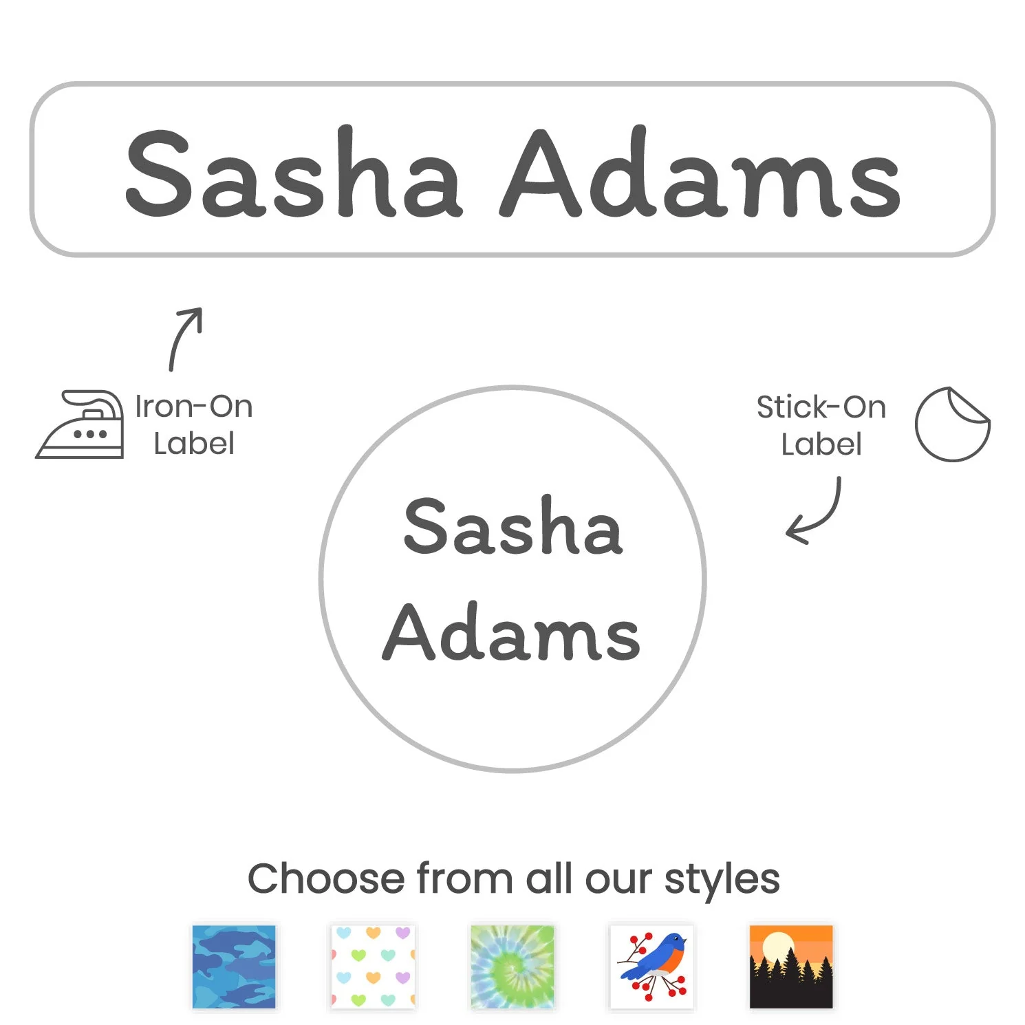 Image of Custom Camp Clothing Labels Pack