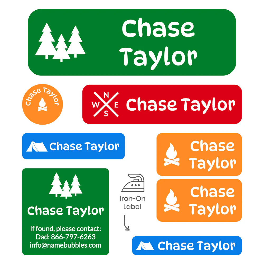 Image of Campsite Sleepaway Camp Labels Pack