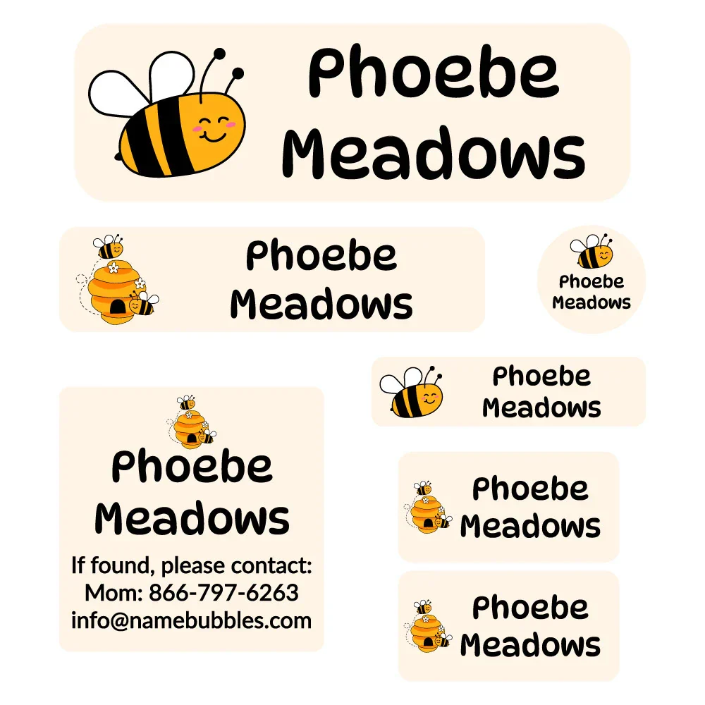 Image of Bee School Labels Pack