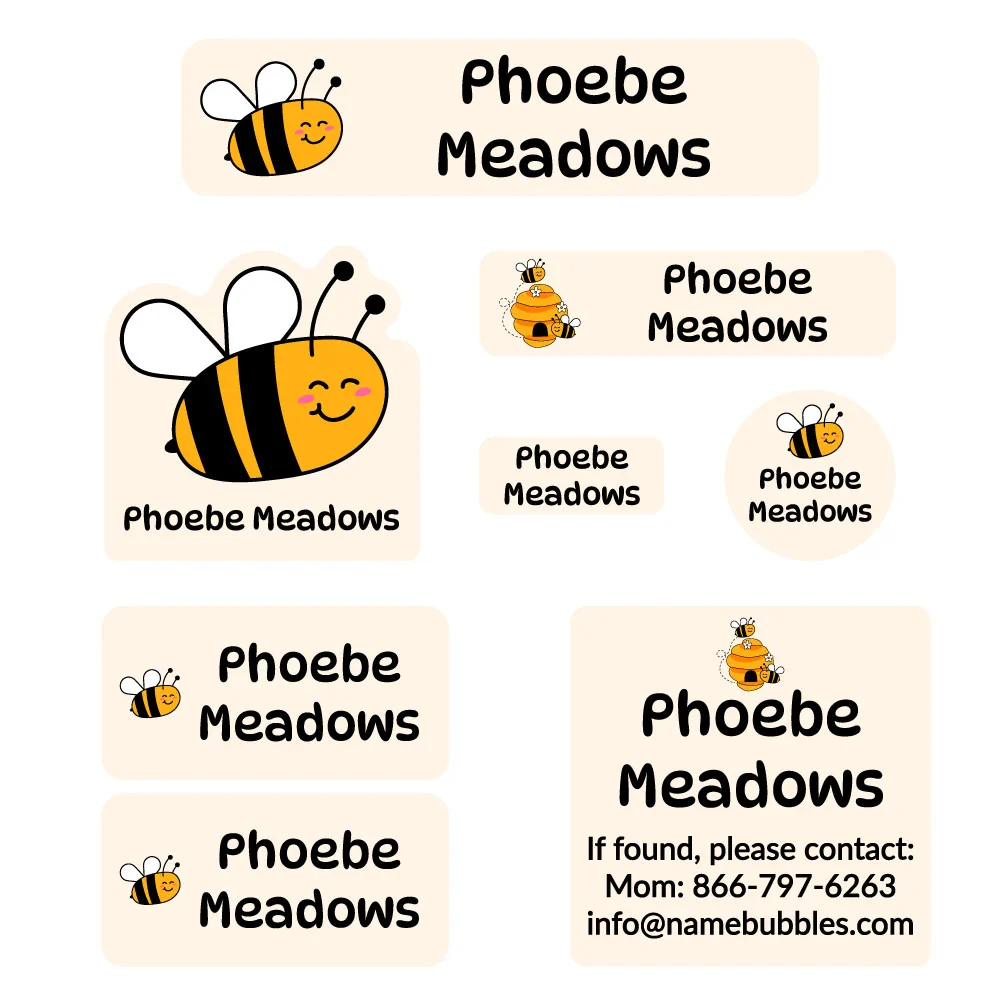 Image of Bee Mega Daycare Labels Pack