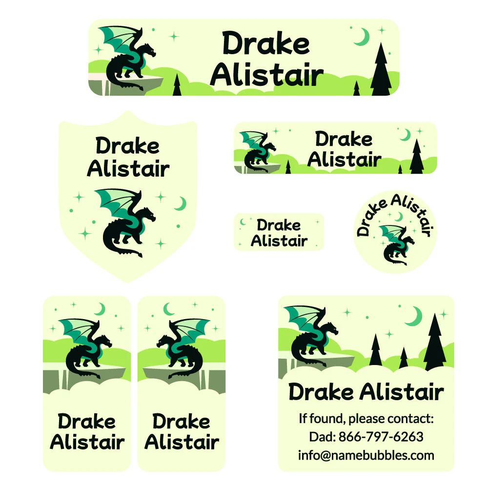 Image of Dragon Mega Daycare Labels Pack