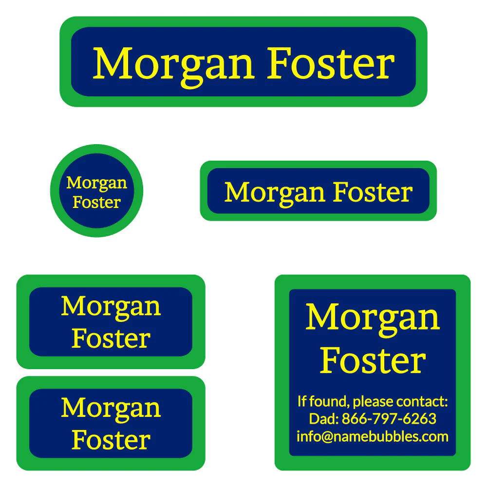 Image of Solid Border Camp Labels Pack