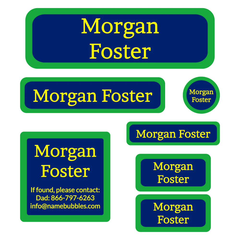 Image of Solid Border School Labels Pack