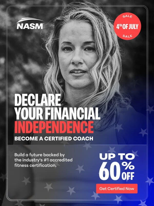 Save up to 60% off during NASM's Fourth of July sale