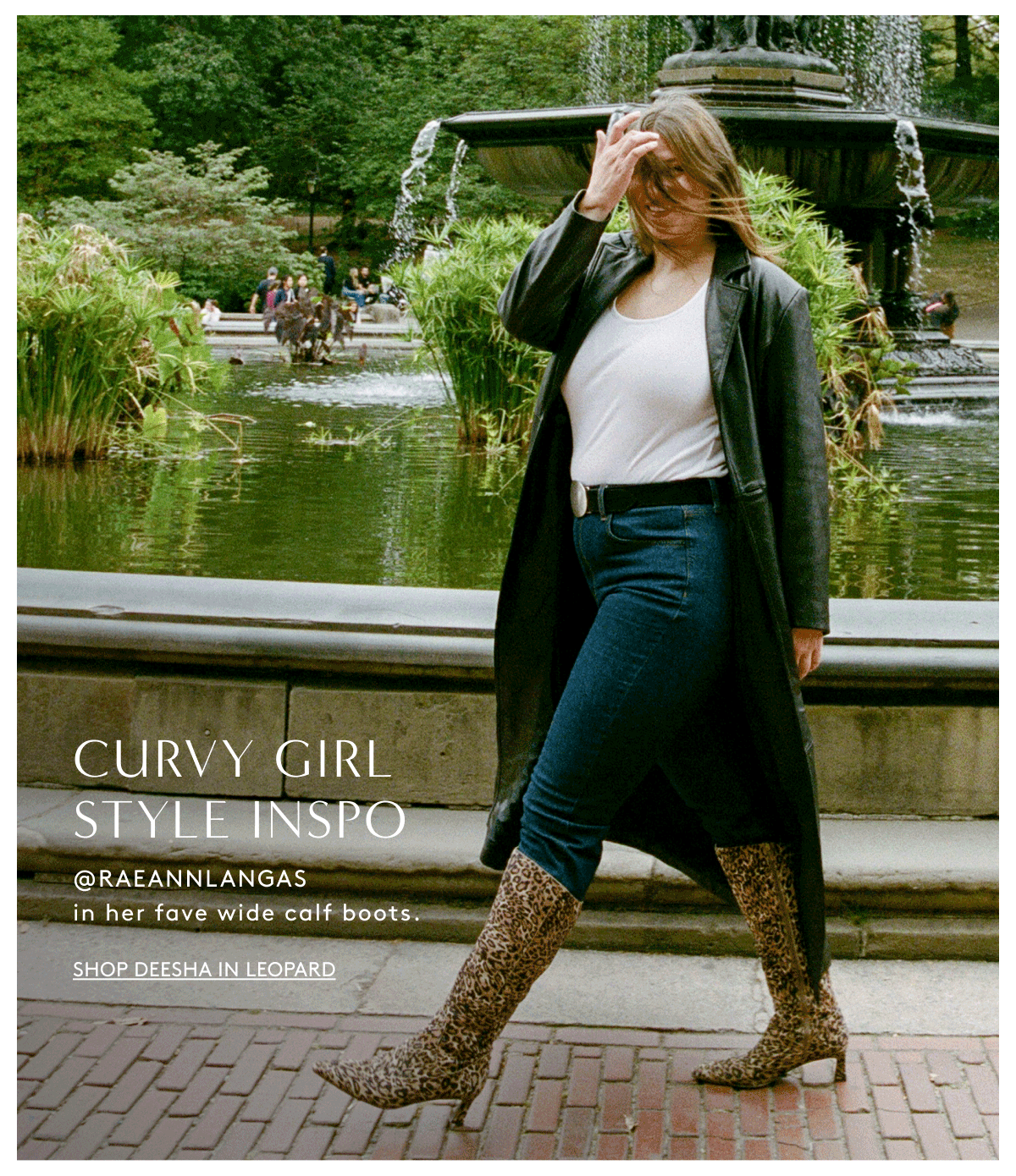 Curvy Girl Style Inspo // @raeannlangas In Her Fave Wide Calf Boots | Shop Deesha in Leopard