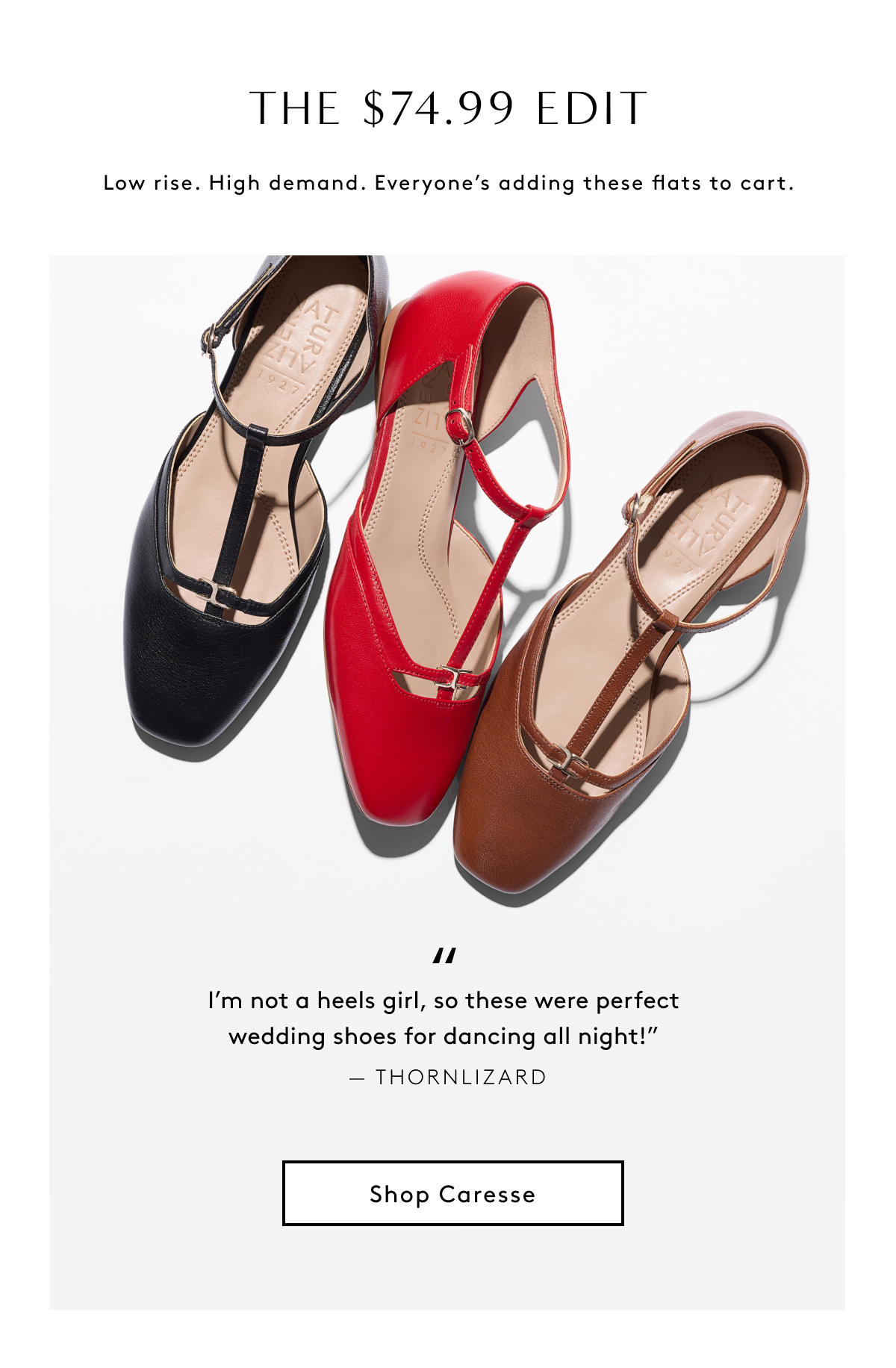The $74.99 Edit | Low Rise. High Demand. Everyone’s Adding These Flats To Cart. “i’m Not A Heels Girl, So These Were Perfect Wedding Shoes For Dancing All Night!” -thornlizard | Shop Caresse