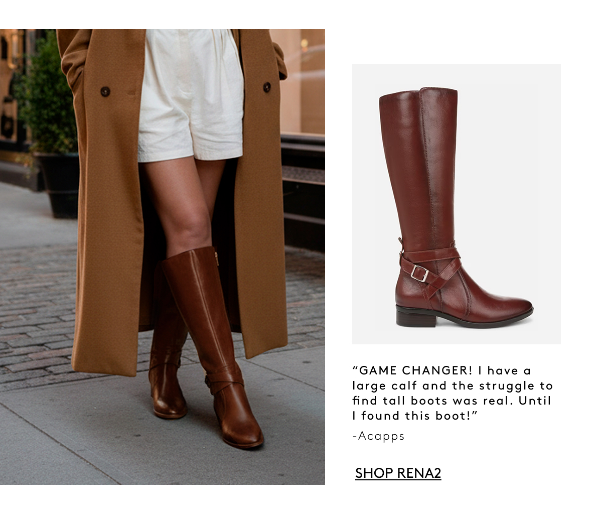 “Game Changer! I Have A Large Calf And The Struggle To Find Tall Boots Was Real. Until I Found This Boot!” - Acapps | Shop Rena2
