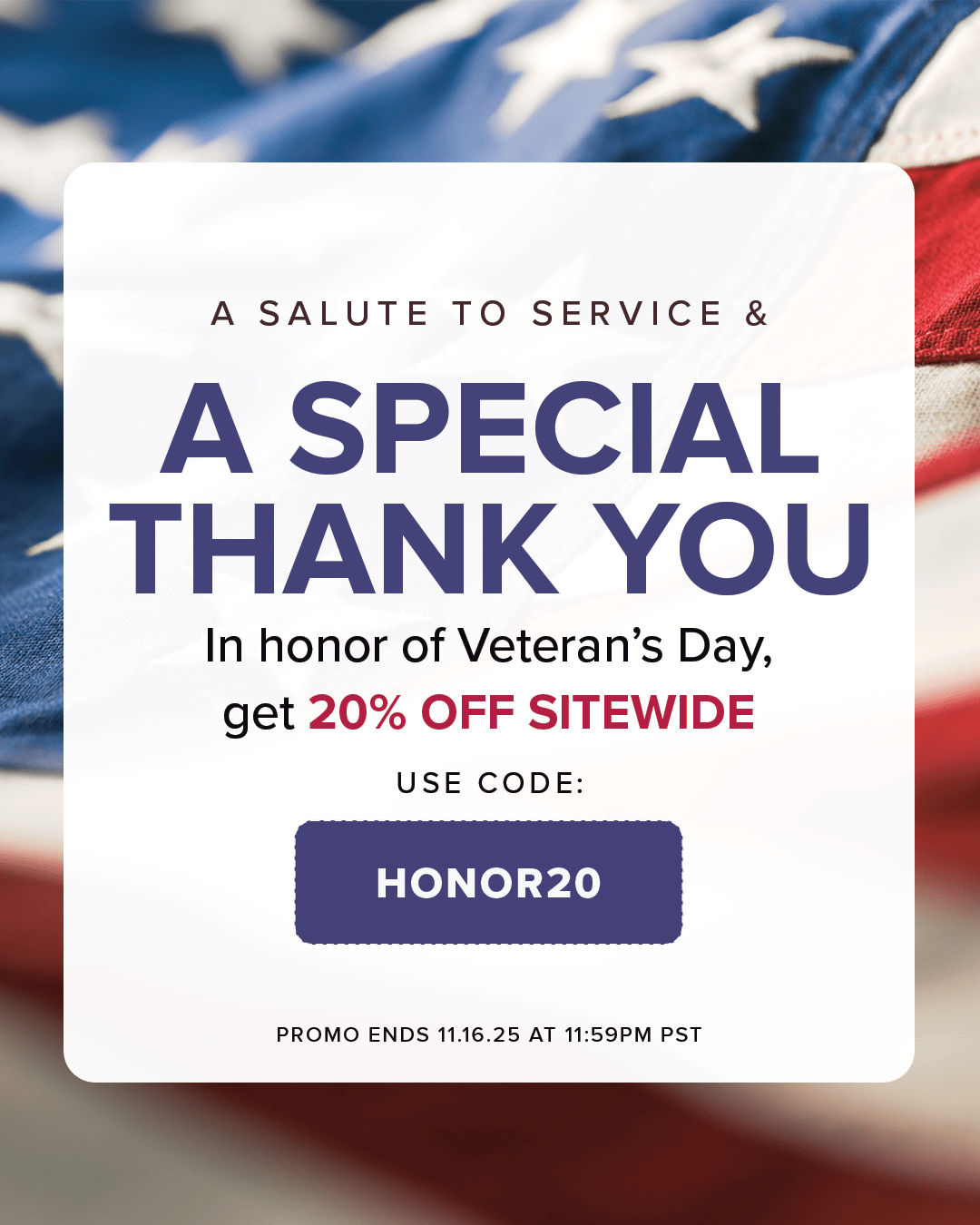 20% OFF Sitewide