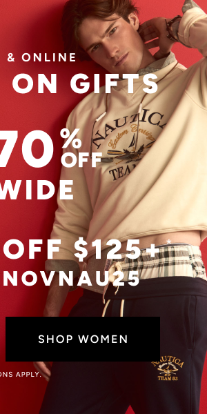 50-70% off plus 20% off $125 Shop Women