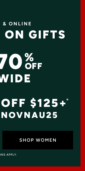 50-70% off Plus 20% off $125 Shop Women