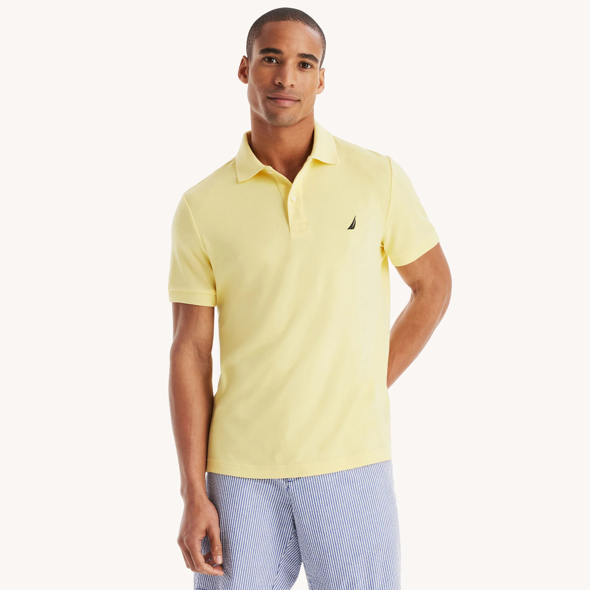 Image of Slim Fit Interlock Deck Polo