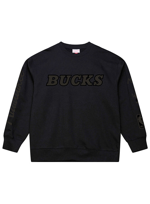 Mitchell & Ness HWC '68 Phantom Black Milwaukee Bucks Crewneck Sweatshirt