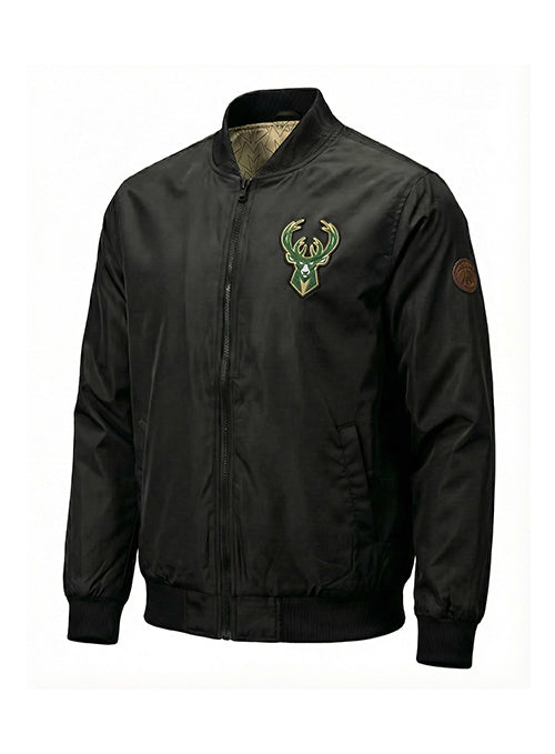 Bucks In Six Leather Ball Milwaukee Bucks Bomber Jacket
