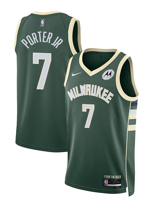 Nike 2022 Icon Edition Kevin Porter Jr. Milwaukee Bucks Swingman Jersey