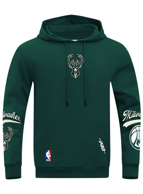 Pro Standard Living Large Milwaukee Bucks Drop Shoulder Hooded Sweatshirt
