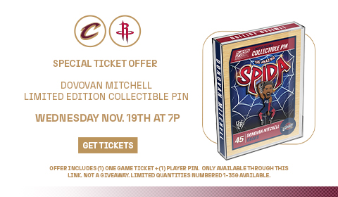 Special Ticket Offer: Donovan Mitchell limited edition collectible pin on Wednesday Nov 19 at 7:00pm. Click to get tickets. Code MITCHELLPLAYERPIN must be applied at checkout.