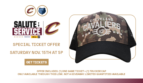 Special Ticket Offer: Salute to Service Trucker Hat. Saturday, November 15 vs Grizzlies. Click to get tickets