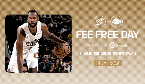 Cavs vs Lakers! Fee Free Day presented by Century FCU. Valid for Jan 28 Tickets only. Click to buy now