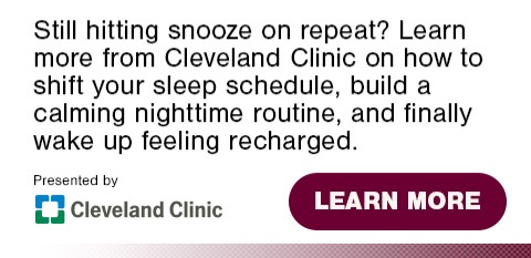 Still hitting snooze on repeat? Click to learn more from Cleveland Clinic on how to shift your sleep schedule, build a calming nighttime routine, and finally wake up feeling recharged
