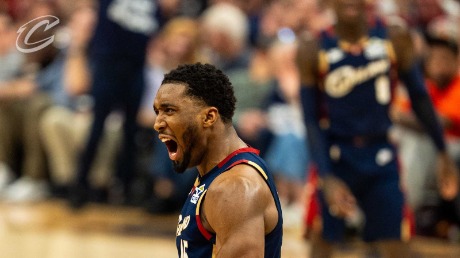 Donovan Mitchell celebrates a big play