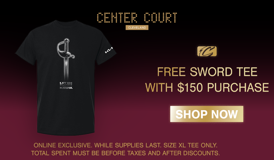 Free sword tee with $150 purchase. Click to shop now.