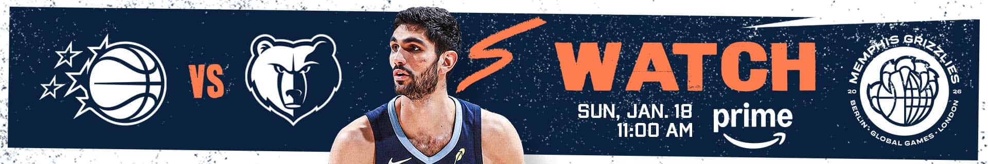 Magic vs. Grizzlies | Sun, Jan. 18 @ 11:00 AM