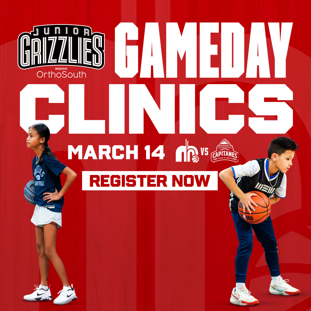 Junior Grizzlies Gameday Clinics presented by OrthoSouth | Sat, Mar. 14 at Landers Center