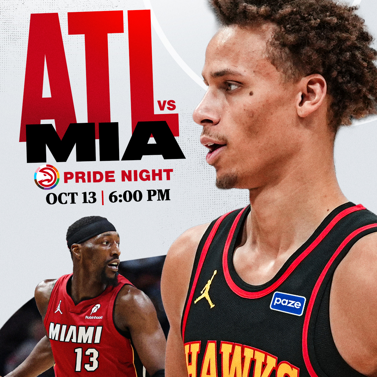 Pride Night: Hawks vs. Heat on October 13 at 6:00pm